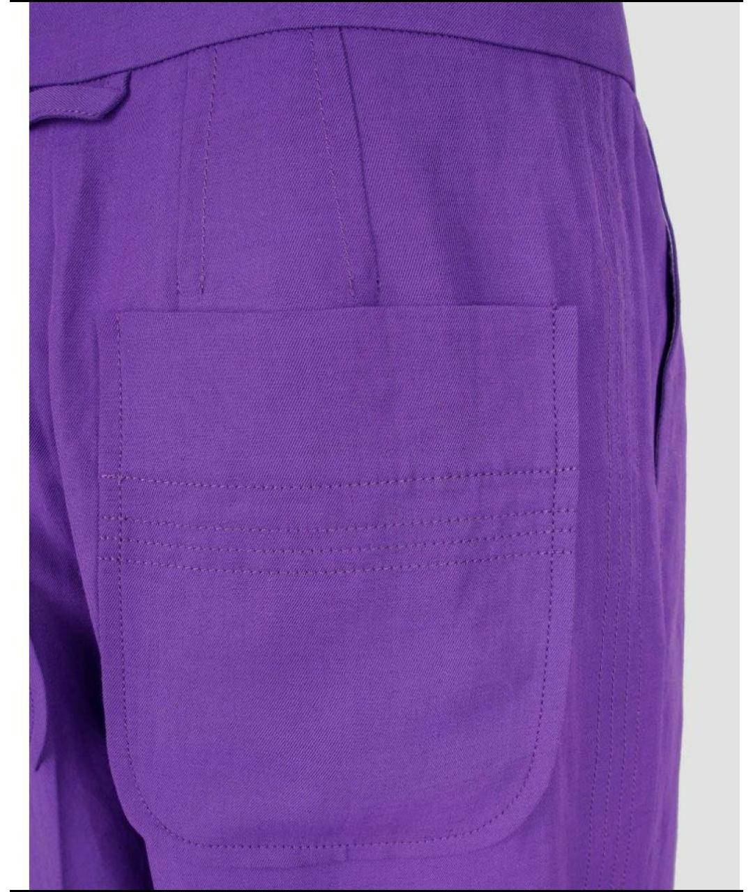 JACQUEMUS Фиолетовые вискозные брюки широкие, фото 3