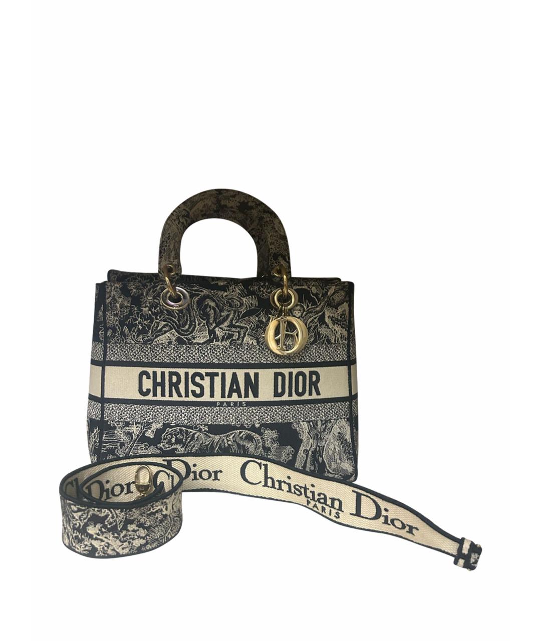 CHRISTIAN DIOR PRE-OWNED Бежевая тканевая сумка с короткими ручками, фото 1