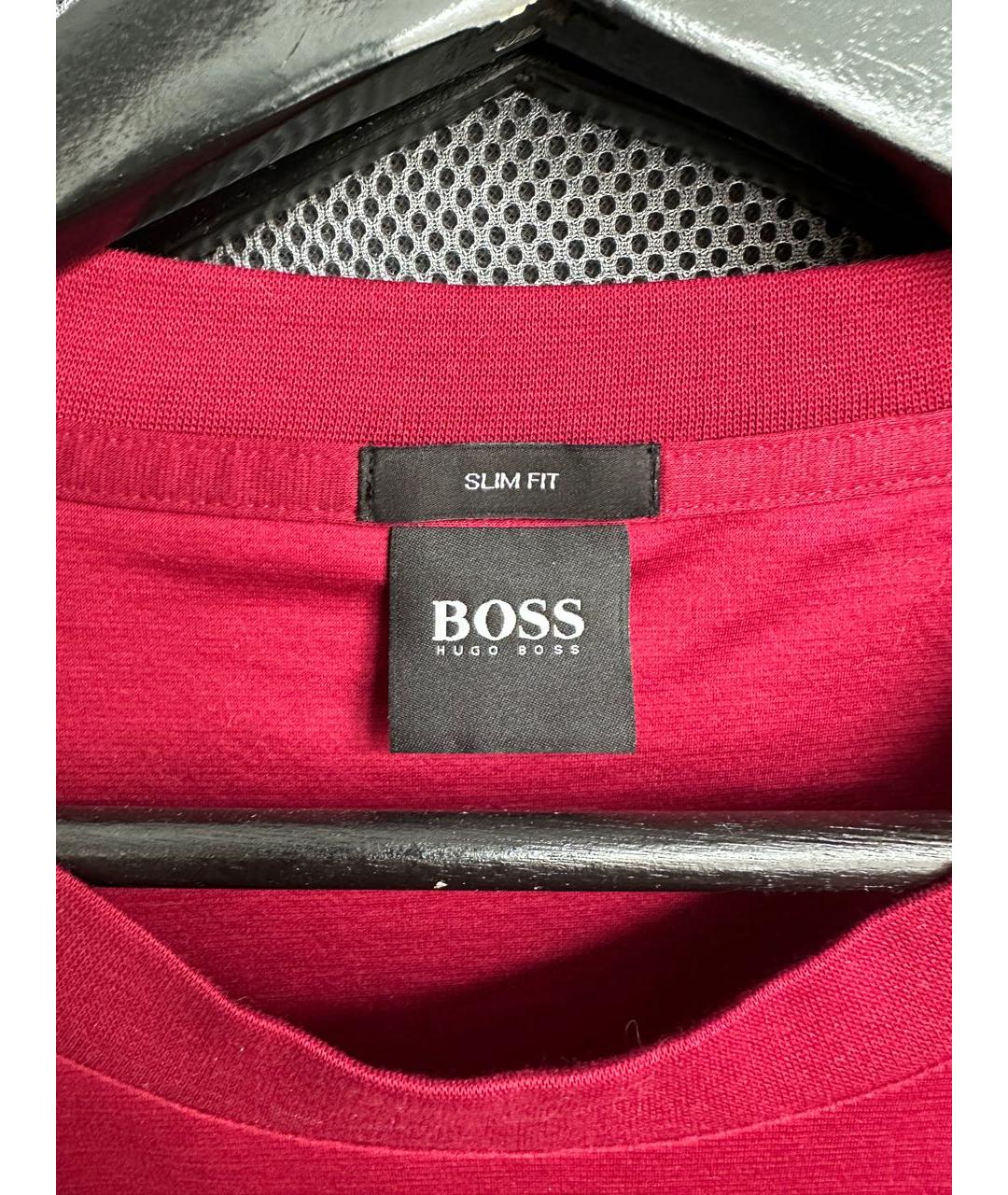 HUGO BOSS Бордовая хлопковая футболка, фото 3