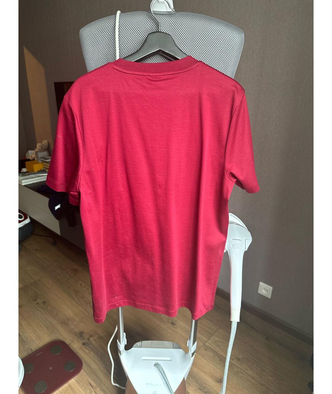 HUGO BOSS Бордовая хлопковая футболка, фото 2