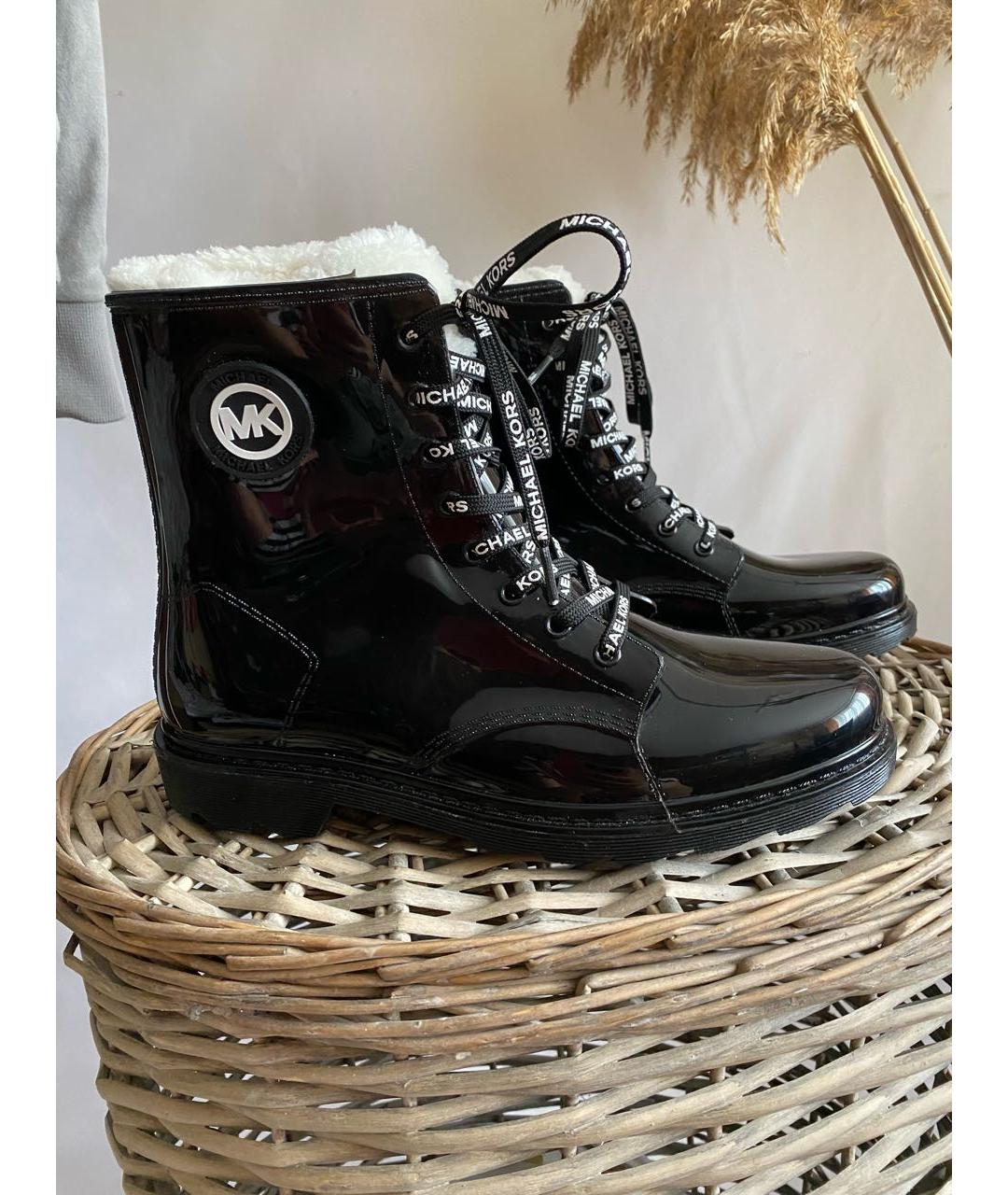 MICHAEL MICHAEL KORS Черные резиновые ботинки, фото 5