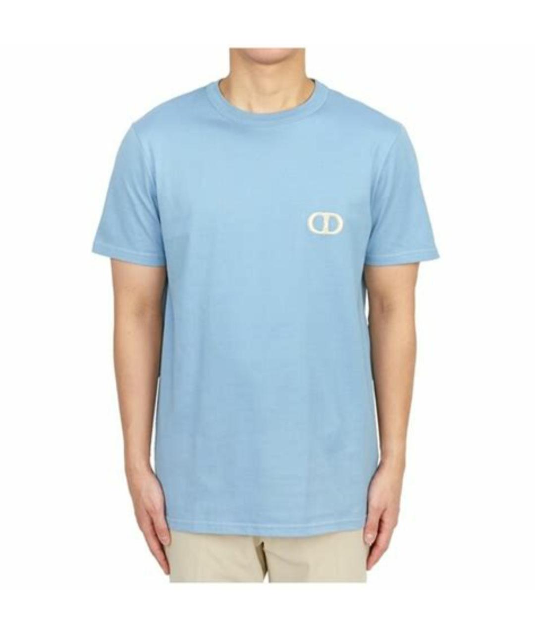 CHRISTIAN DIOR PRE-OWNED Синяя хлопковая футболка, фото 3