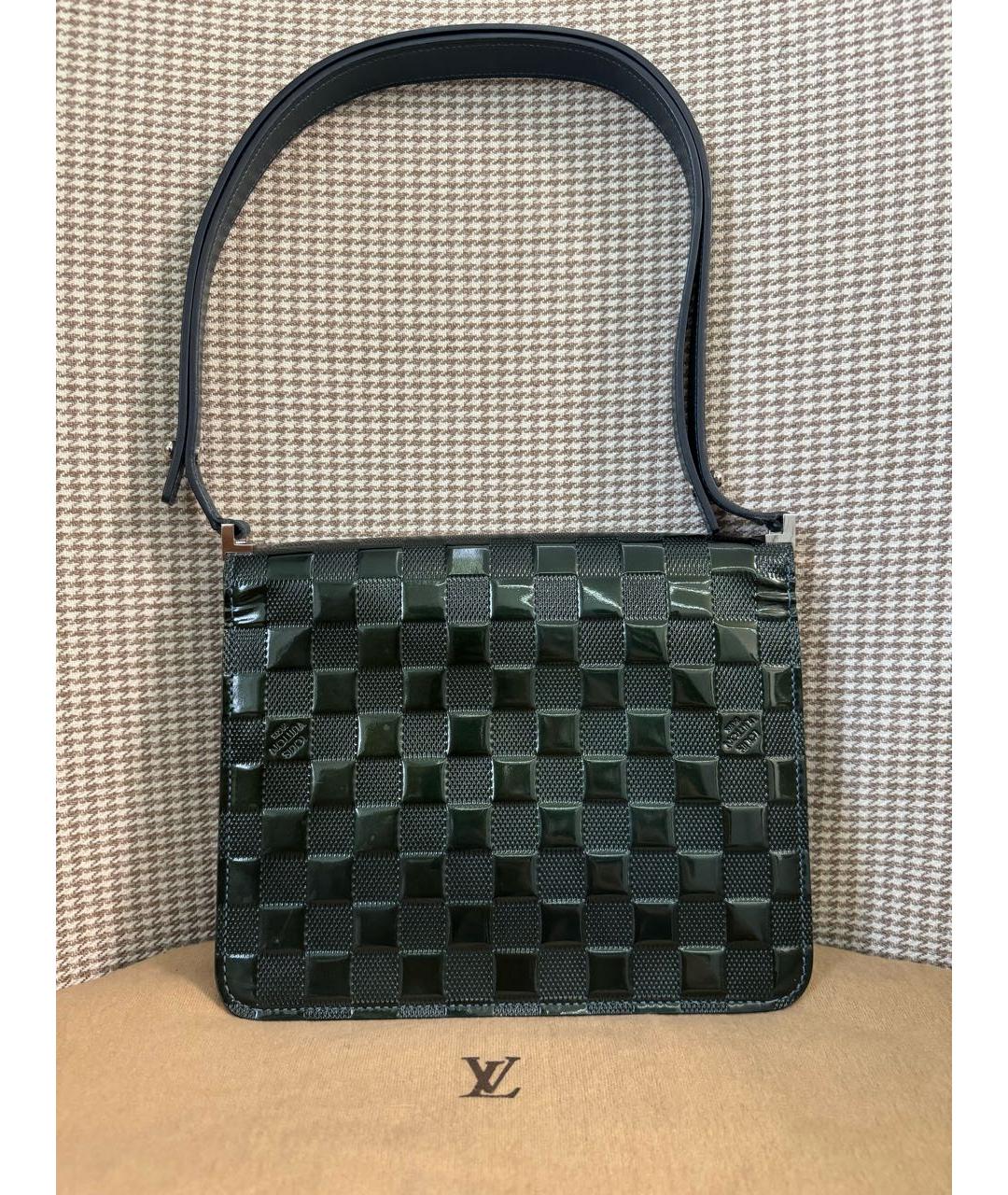 LOUIS VUITTON Зеленая сумка через плечо из лакированной кожи, фото 2