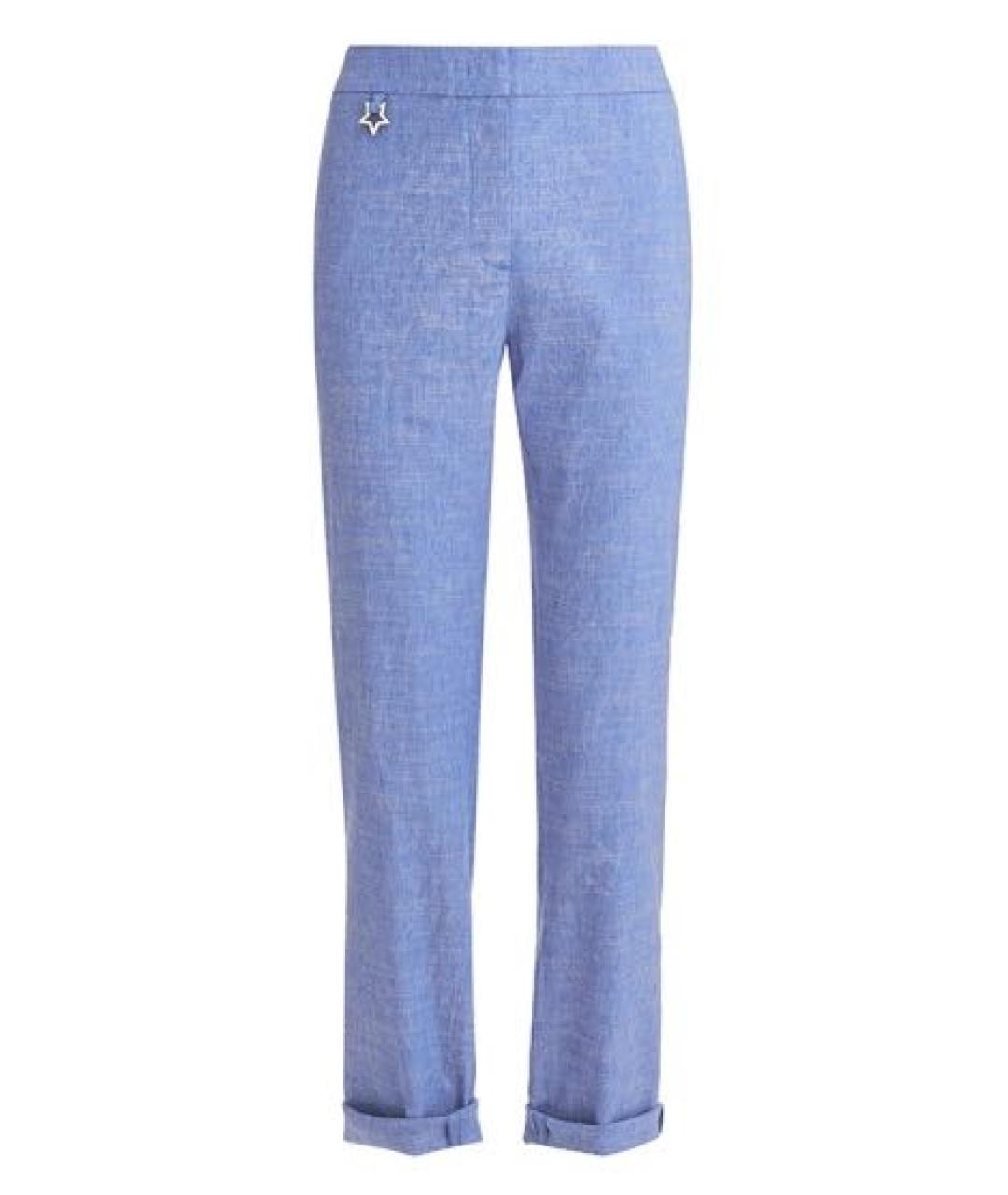 LORENA ANTONIAZZI Синие льняные брюки узкие, фото 1