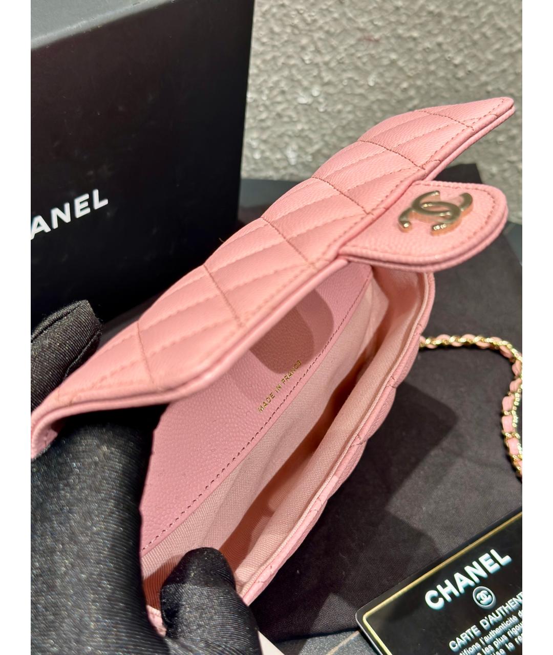 CHANEL PRE-OWNED Розовая кожаная сумка через плечо, фото 9