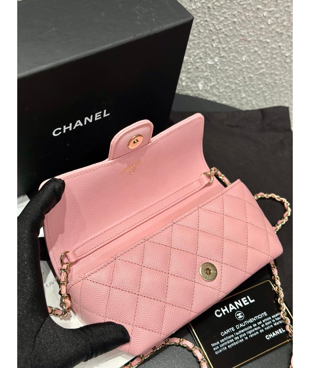 CHANEL PRE-OWNED Розовая кожаная сумка через плечо, фото 8