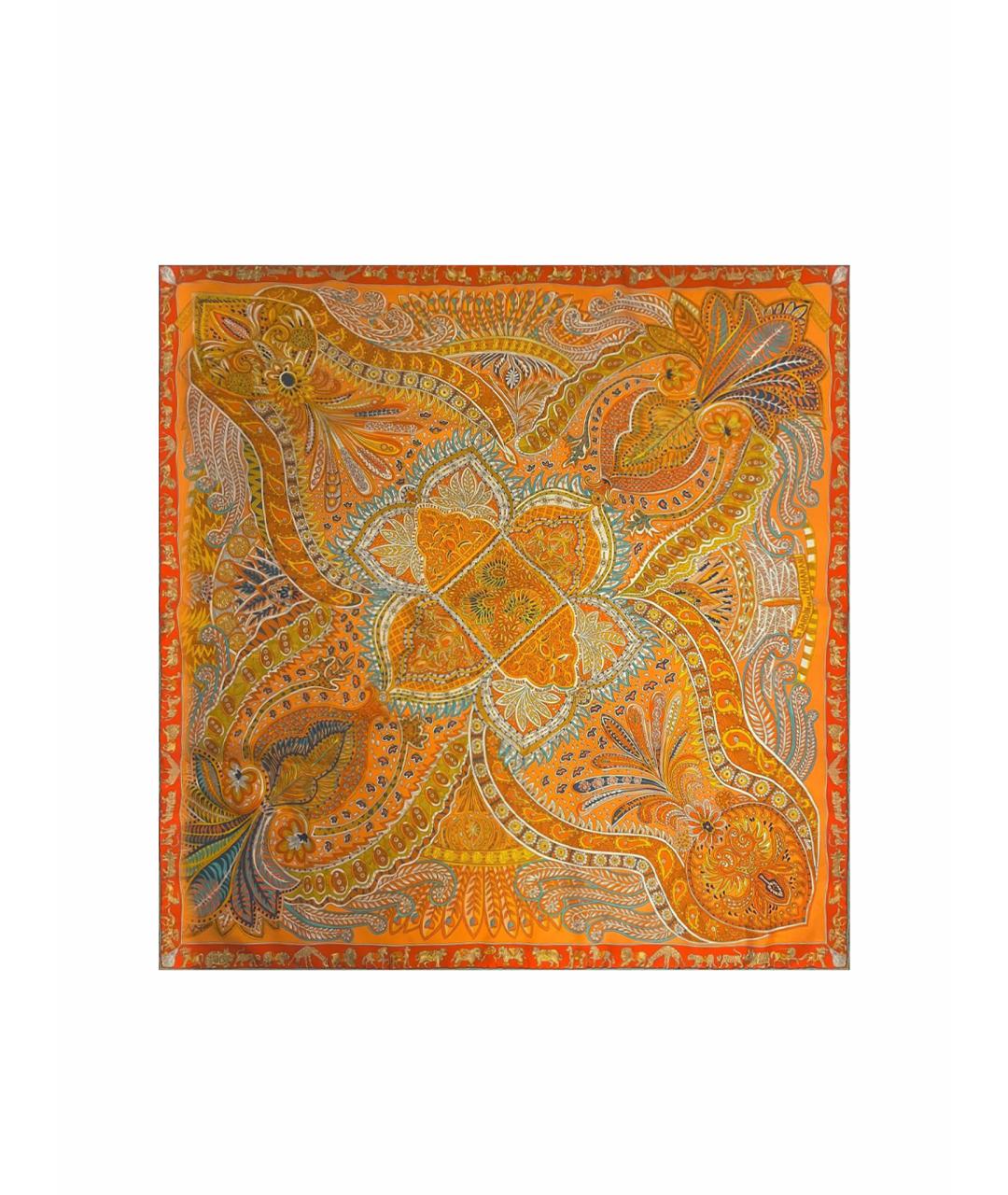 HERMES PRE-OWNED Оранжевый шелковый платок, фото 1
