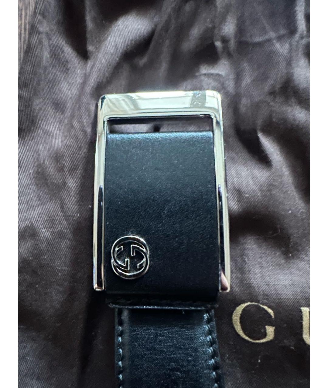 GUCCI Черный кожаный ремень, фото 7