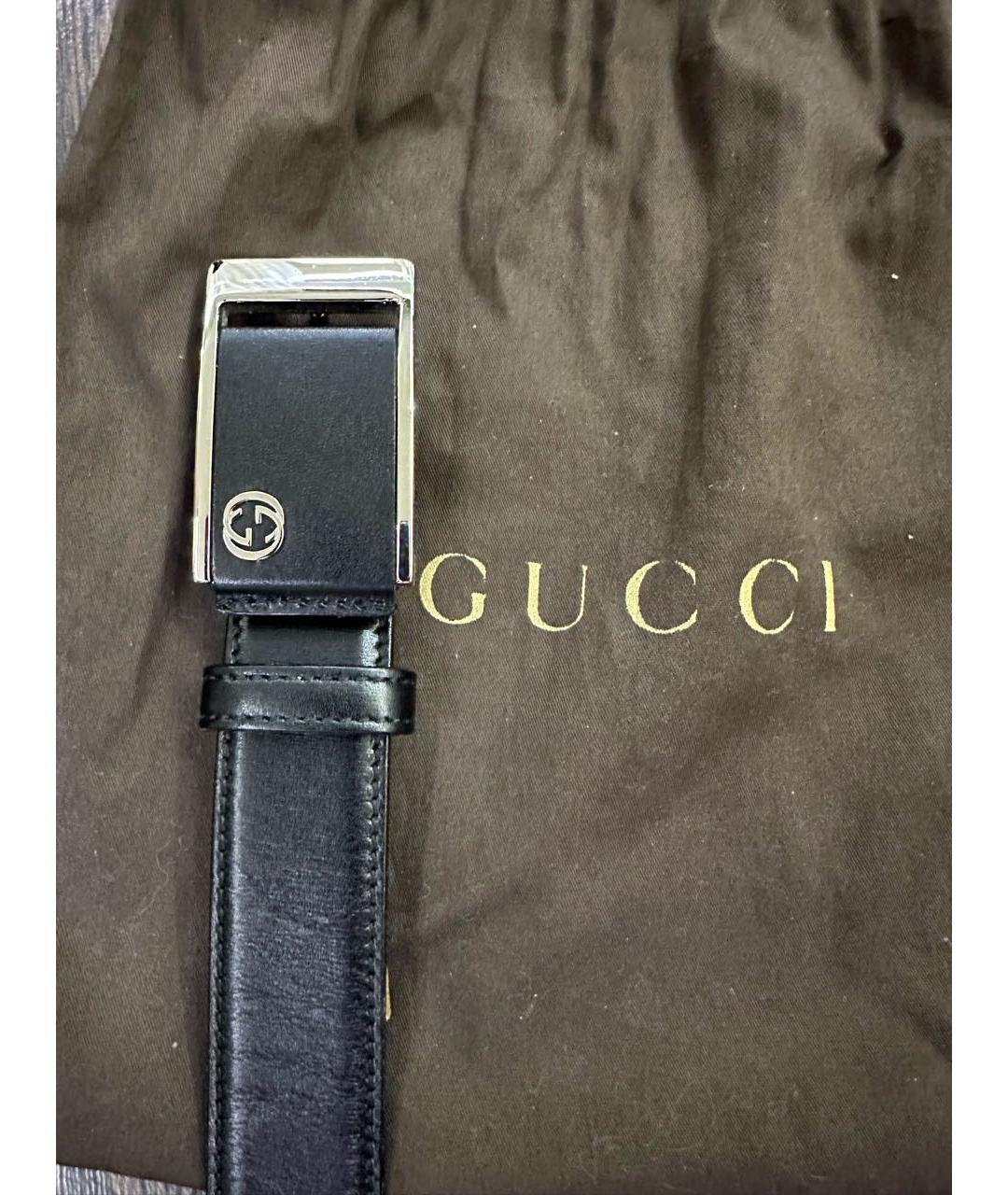 GUCCI Черный кожаный ремень, фото 6