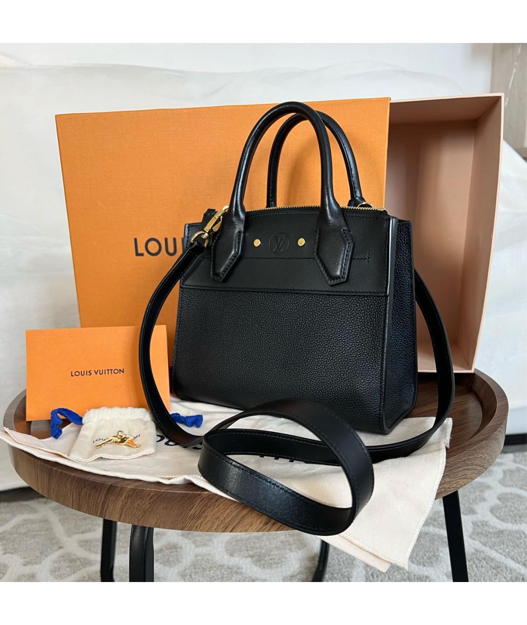 LOUIS VUITTON PRE-OWNED Черная кожаная сумка тоут, фото 2