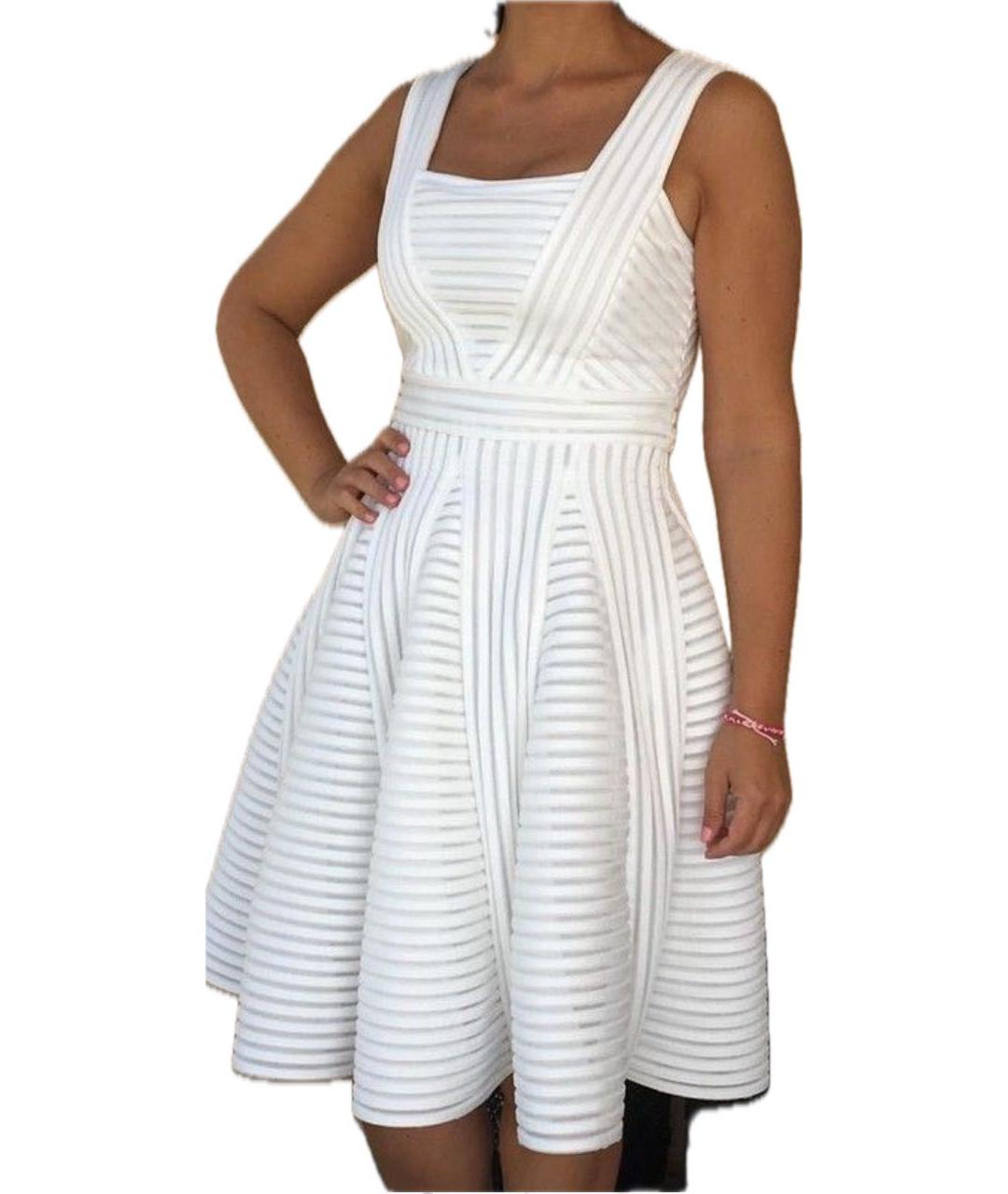 MAJE Белое полиэстеровое коктейльное платье, фото 8