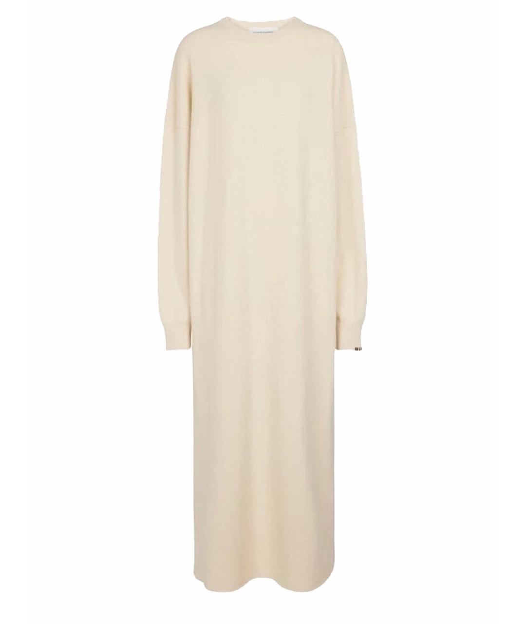 EXTREME CASHMERE Белое кашемировое повседневное платье, фото 1