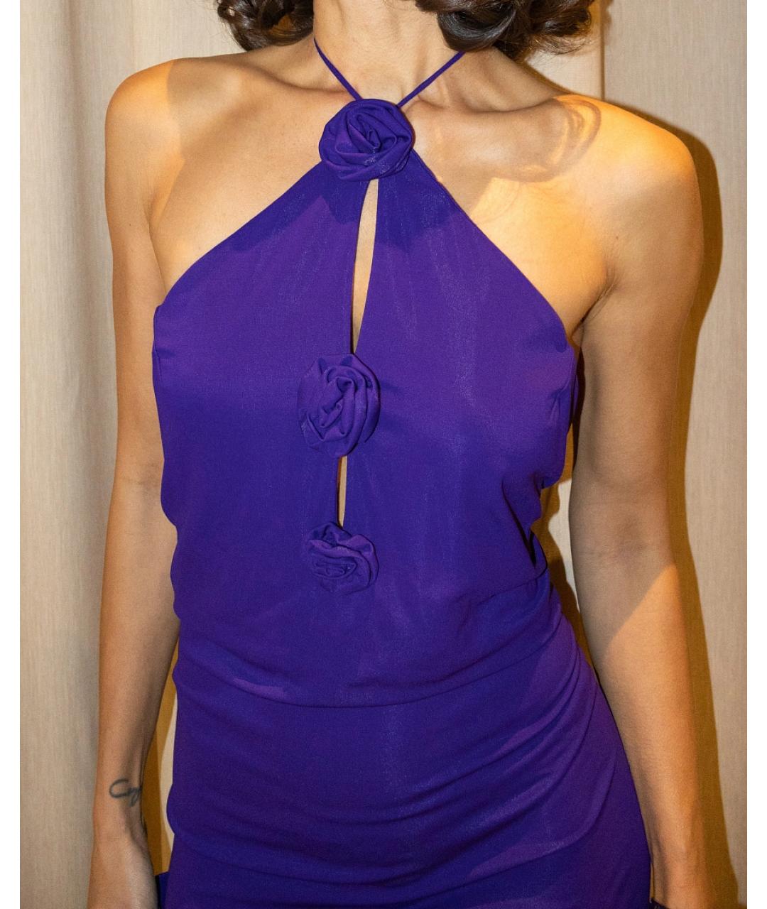 MAGDA BUTRYM Фиолетовое вискозное коктейльное платье, фото 4