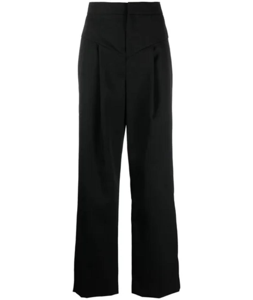 ISABEL MARANT Черные хлопковые прямые брюки, фото 1