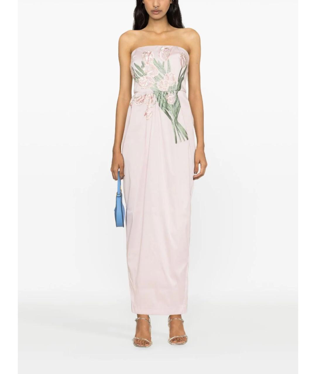 BERNADETTE Розовое полиэстеровое вечернее платье, фото 2