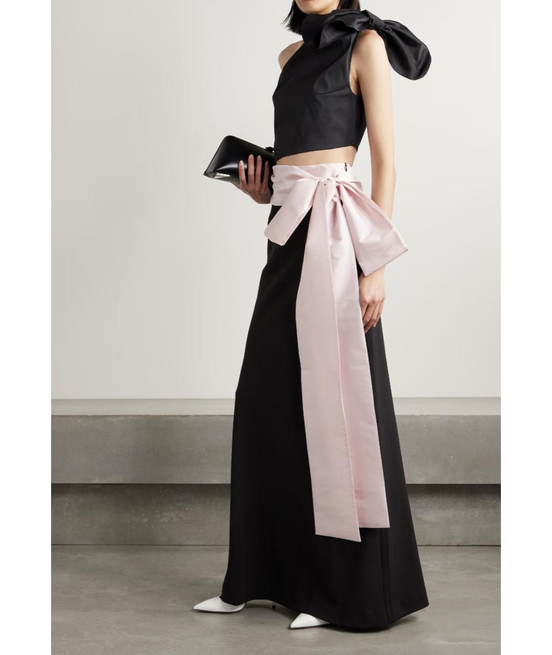 BERNADETTE Черная полиэстеровая юбка макси, фото 3