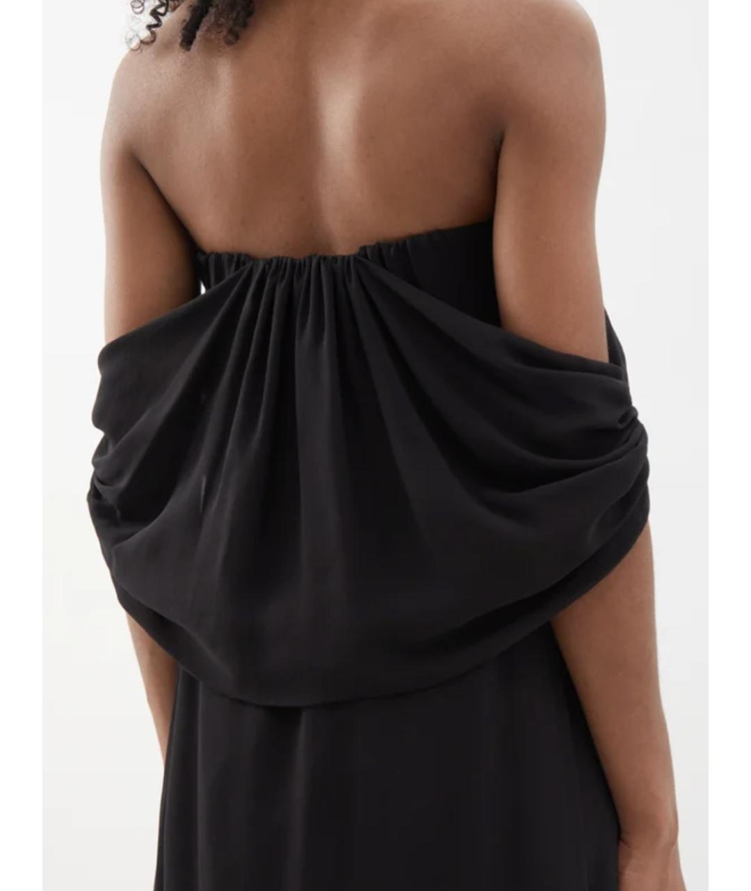 BERNADETTE Черное шелковое вечернее платье, фото 5