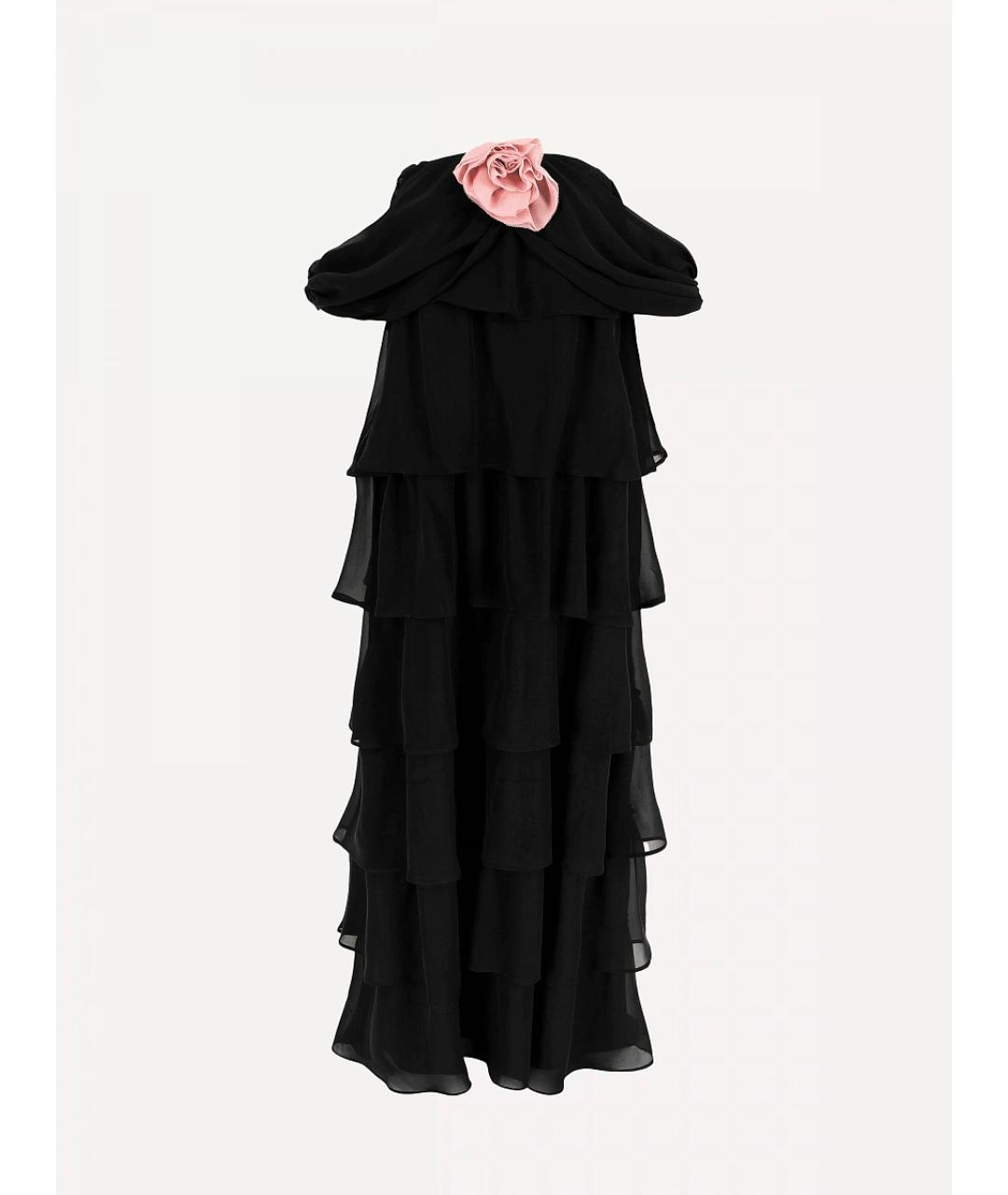 BERNADETTE Черное шелковое вечернее платье, фото 6