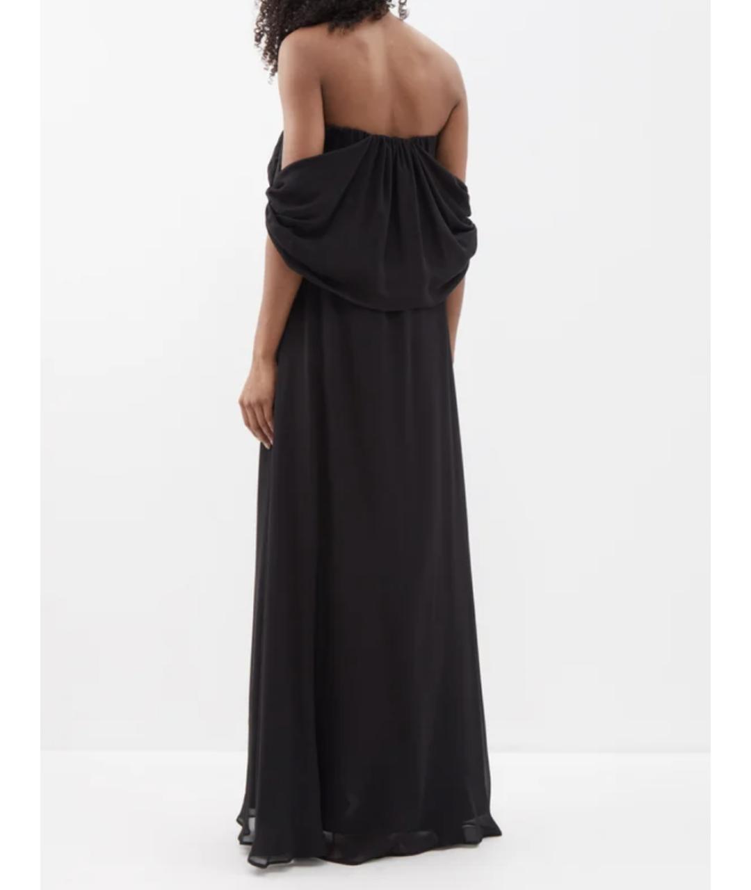 BERNADETTE Черное шелковое вечернее платье, фото 3