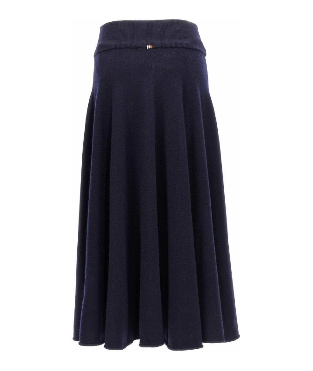 EXTREME CASHMERE Темно-синяя кашемировая юбка миди, фото 2