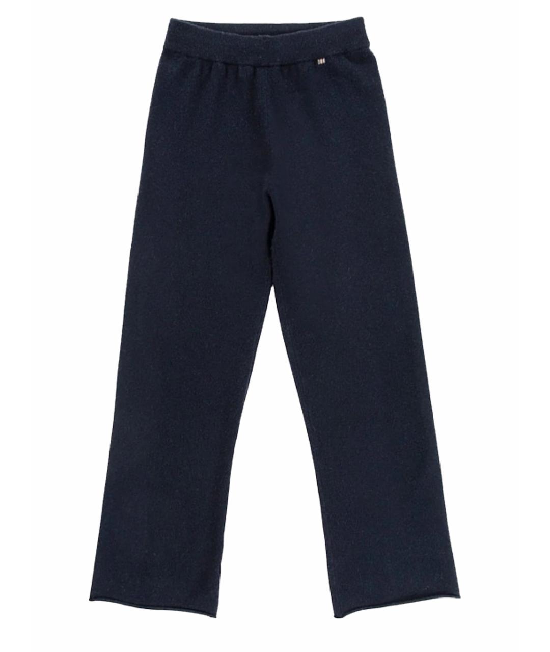 EXTREME CASHMERE Темно-синие кашемировые прямые брюки, фото 1