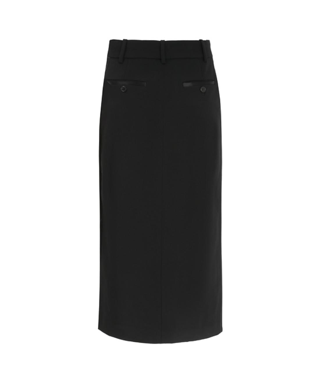 CO Черная шерстяная юбка миди, фото 2