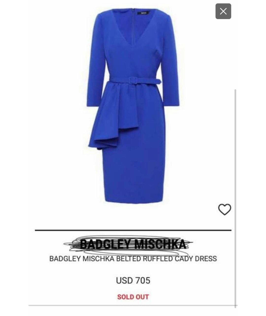 BADGLEY MISCHKA Синее синтетическое повседневное платье, фото 5