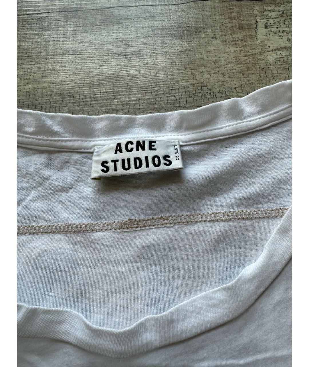 ACNE STUDIOS Белая хлопковая футболка, фото 3