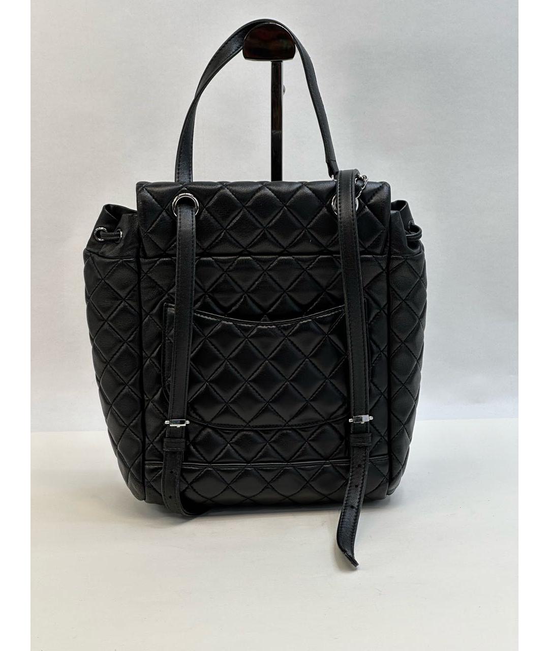 CHANEL PRE-OWNED Черный кожаный рюкзак, фото 2