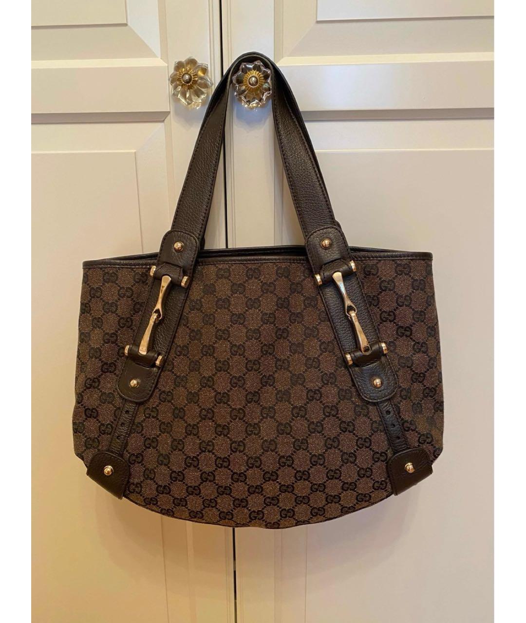 GUCCI Коричневая кожаная сумка тоут, фото 2