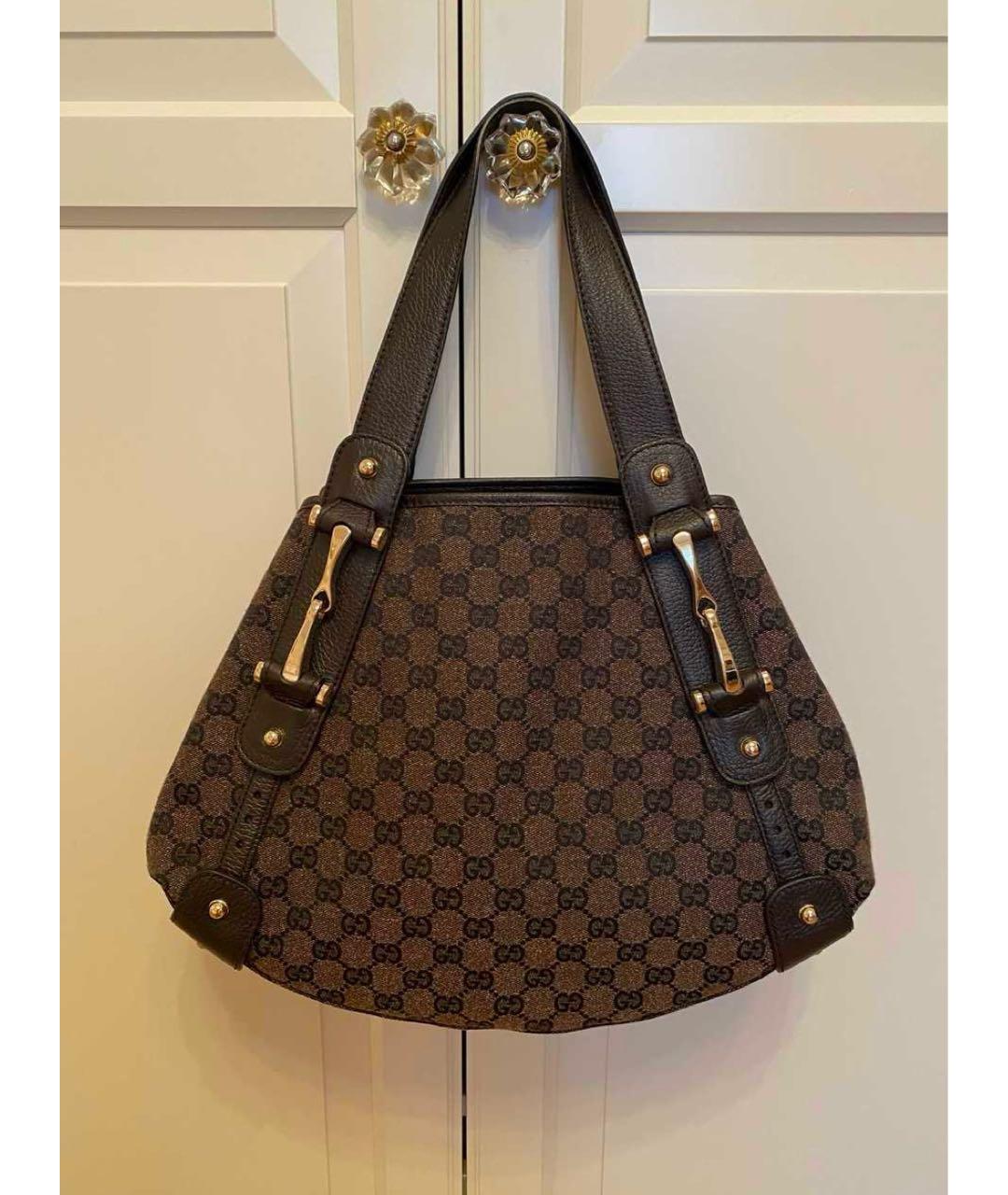 GUCCI Коричневая кожаная сумка тоут, фото 3