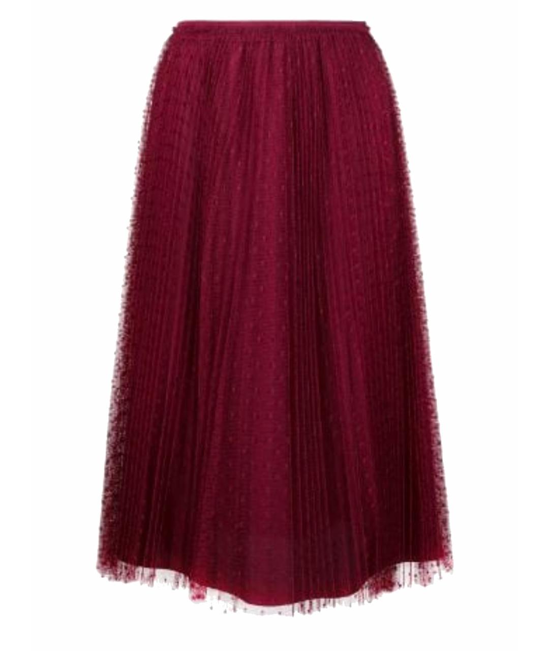 RED VALENTINO Бордовая юбка миди, фото 1