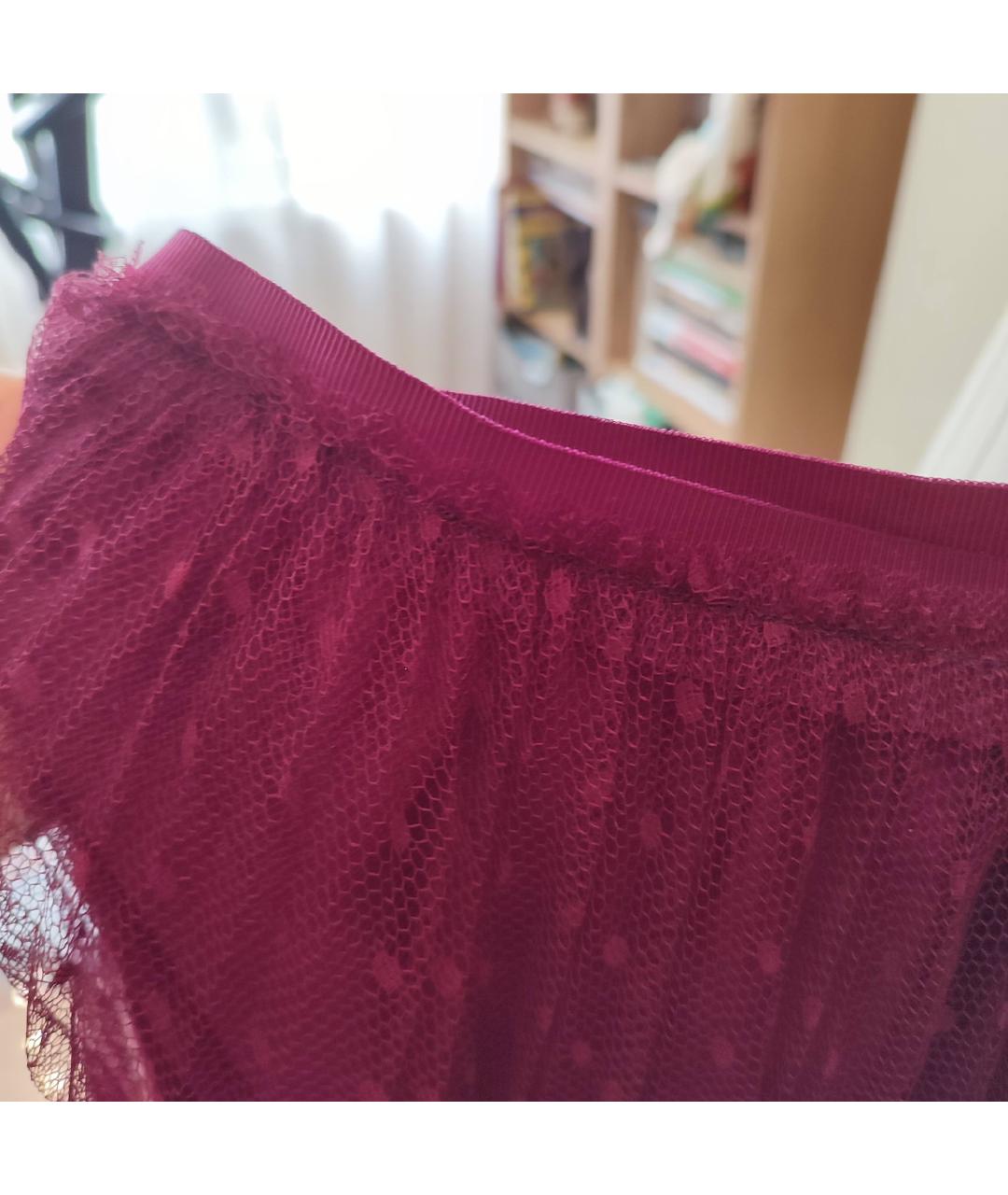 RED VALENTINO Бордовая юбка миди, фото 4