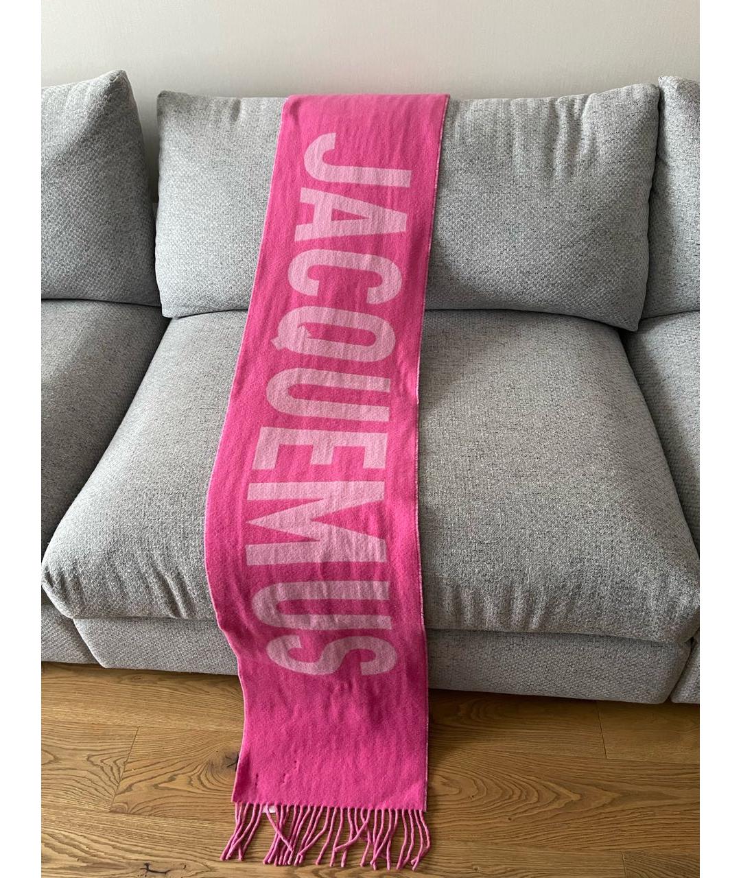 JACQUEMUS Розовый шерстяной шарф, фото 2