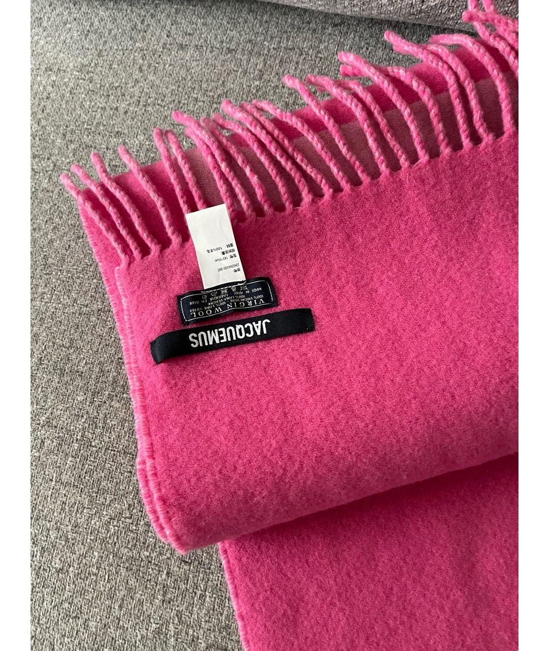 JACQUEMUS Розовый шерстяной шарф, фото 3