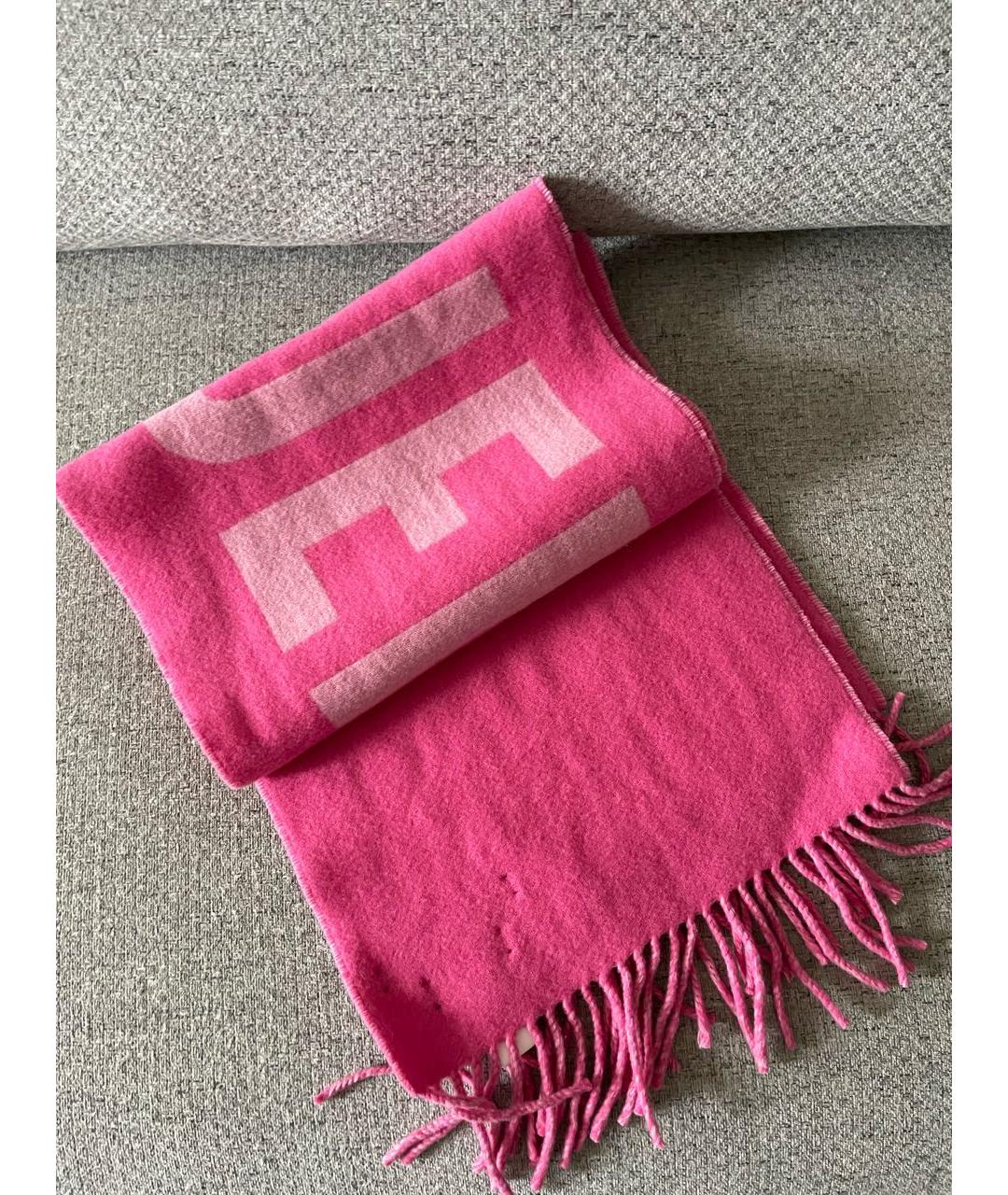 JACQUEMUS Розовый шерстяной шарф, фото 4