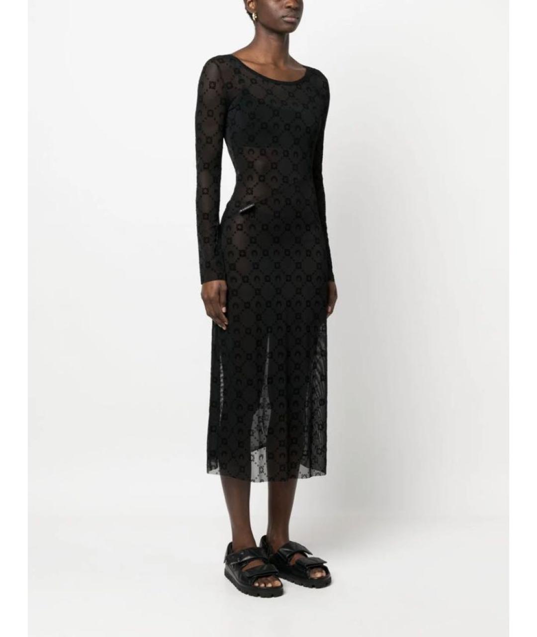 MARINE SERRE Черное полиамидовое вечернее платье, фото 3