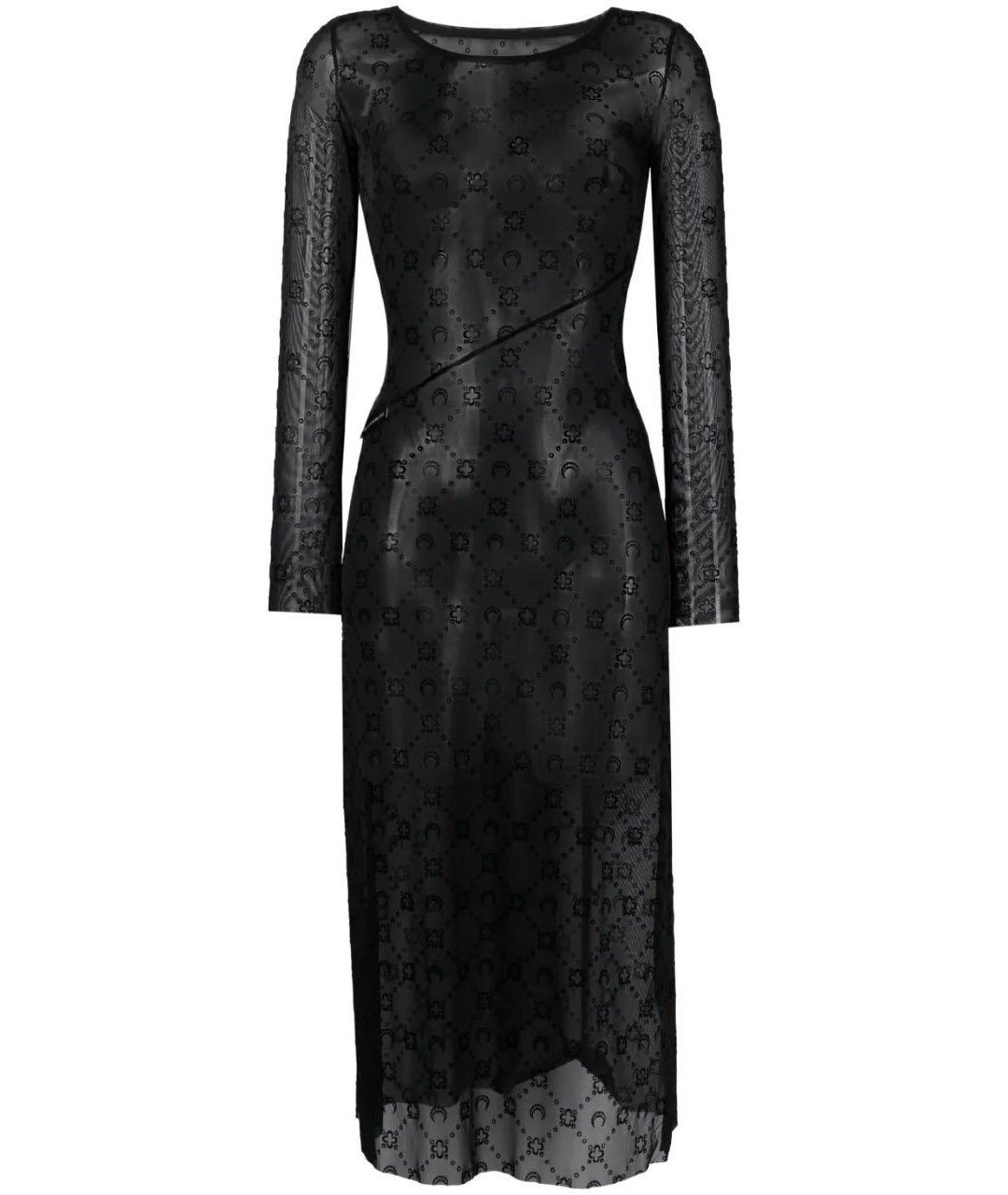 MARINE SERRE Черное полиамидовое вечернее платье, фото 1