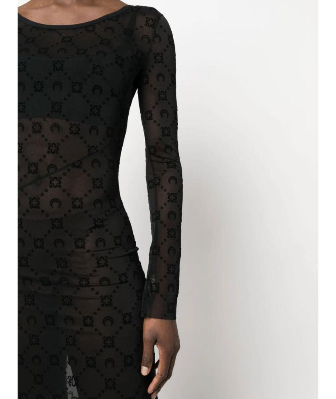 MARINE SERRE Черное полиамидовое вечернее платье, фото 5