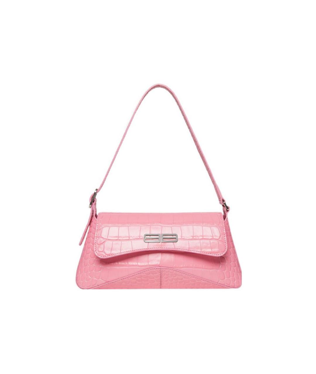 BALENCIAGA Розовая кожаная сумка с короткими ручками, фото 1
