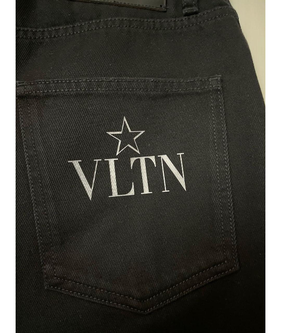 VALENTINO Черные хлопко-полиэстеровые прямые джинсы, фото 3