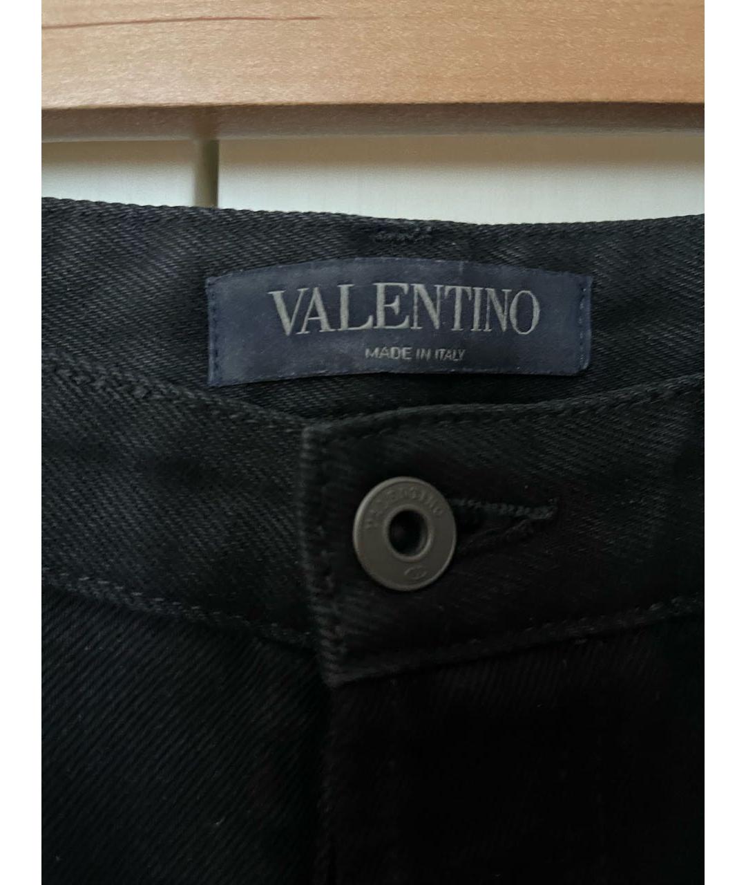 VALENTINO Черные хлопко-полиэстеровые прямые джинсы, фото 5