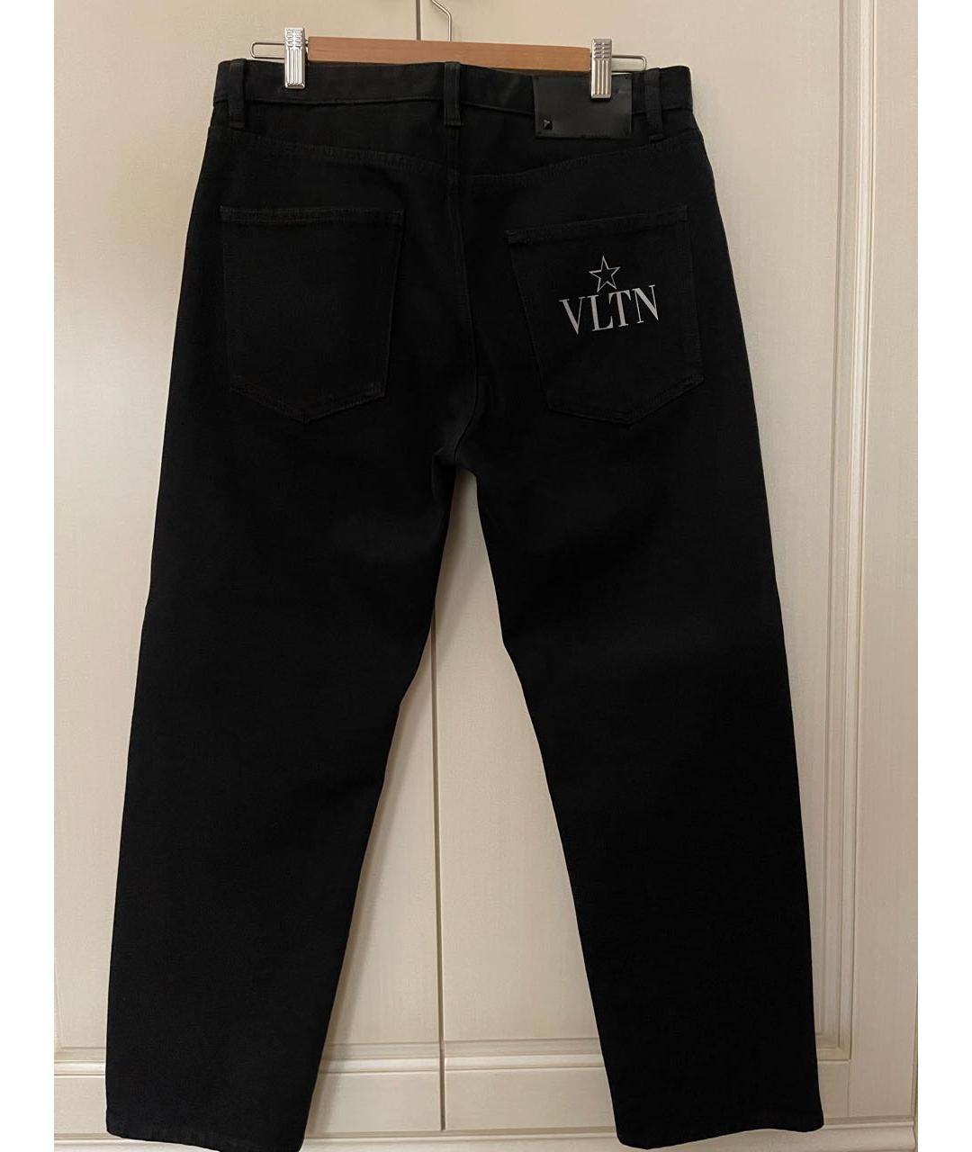 VALENTINO Черные хлопко-полиэстеровые прямые джинсы, фото 2