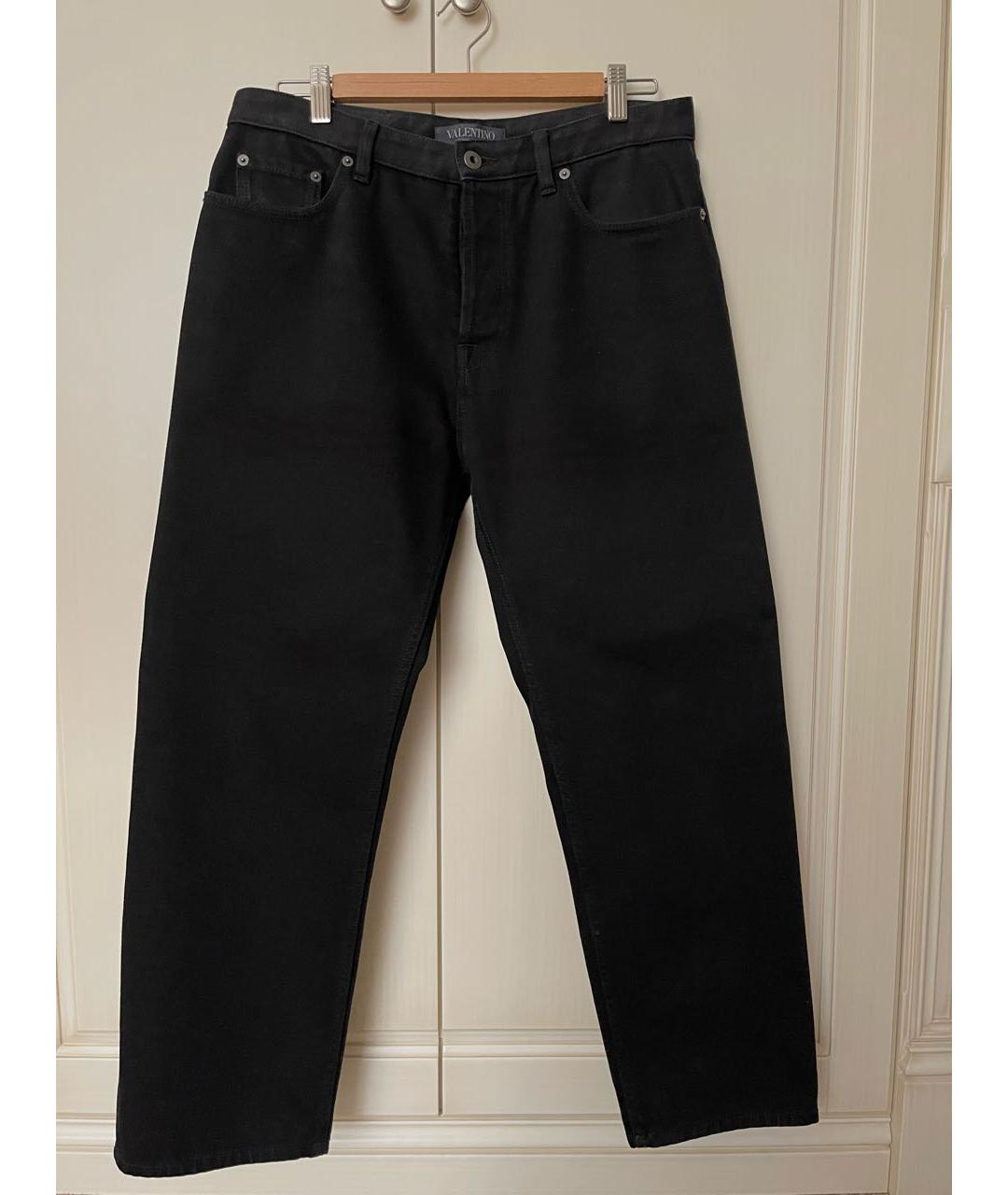 VALENTINO Черные хлопко-полиэстеровые прямые джинсы, фото 7