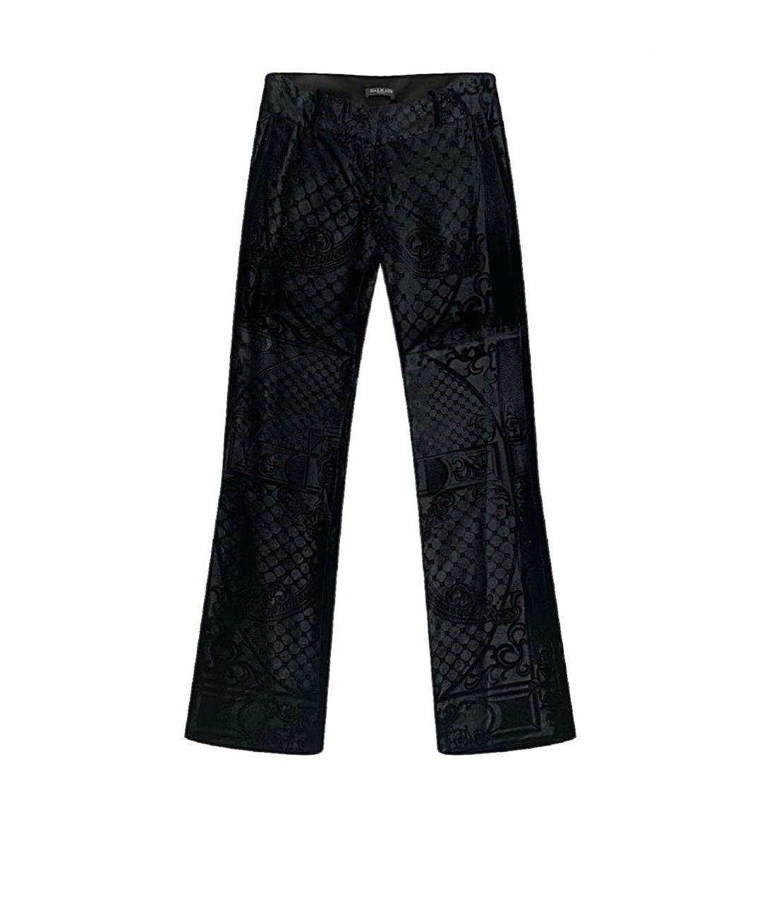 BALMAIN Черные бархатные брюки широкие, фото 1