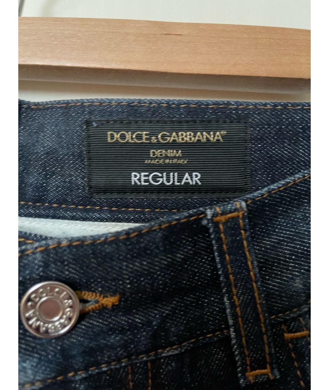 DOLCE&GABBANA Темно-синие хлопковые джинсы скинни, фото 4