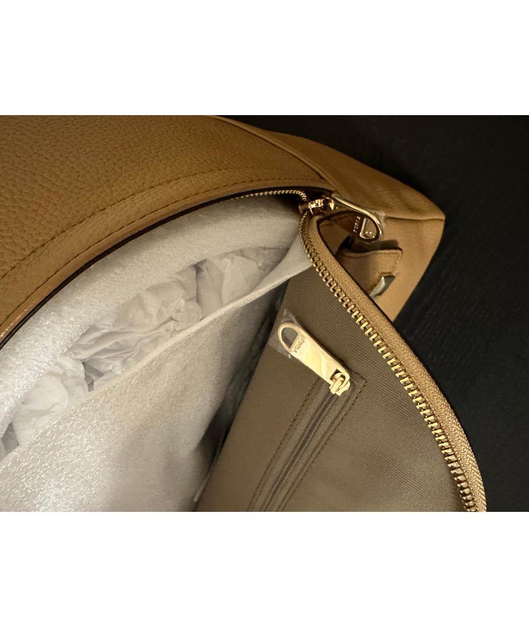 FURLA Бежевый кожаный рюкзак, фото 4
