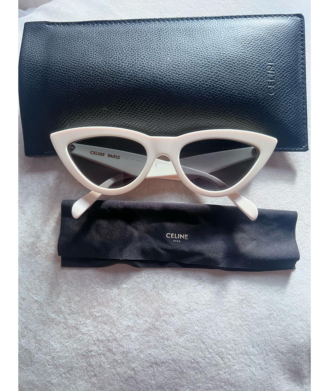 CELINE PRE-OWNED Белые пластиковые солнцезащитные очки, фото 9