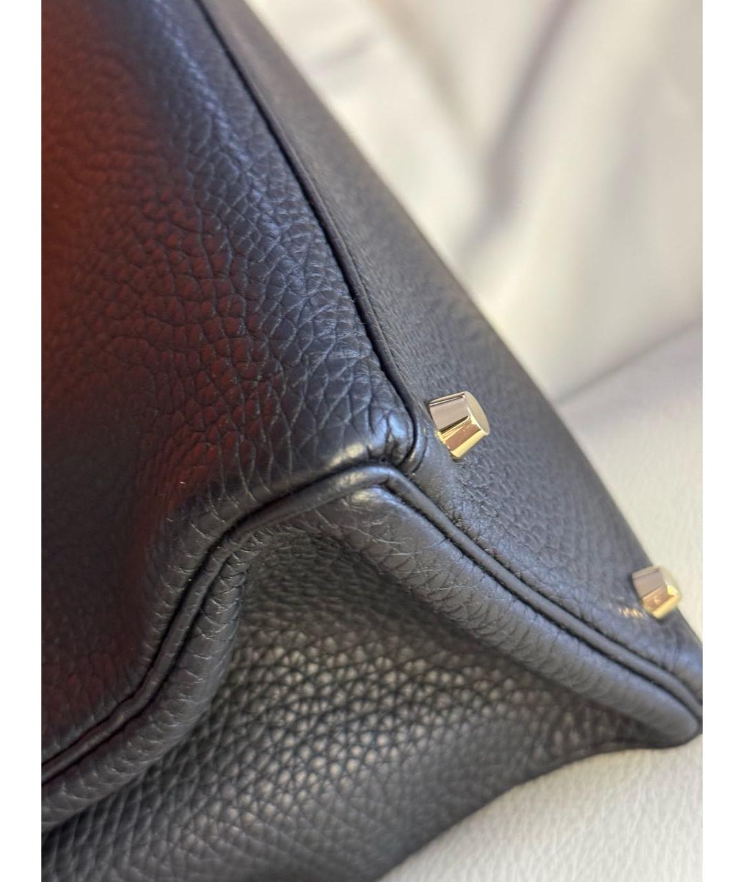 HERMES PRE-OWNED Черная кожаная сумка с короткими ручками, фото 7