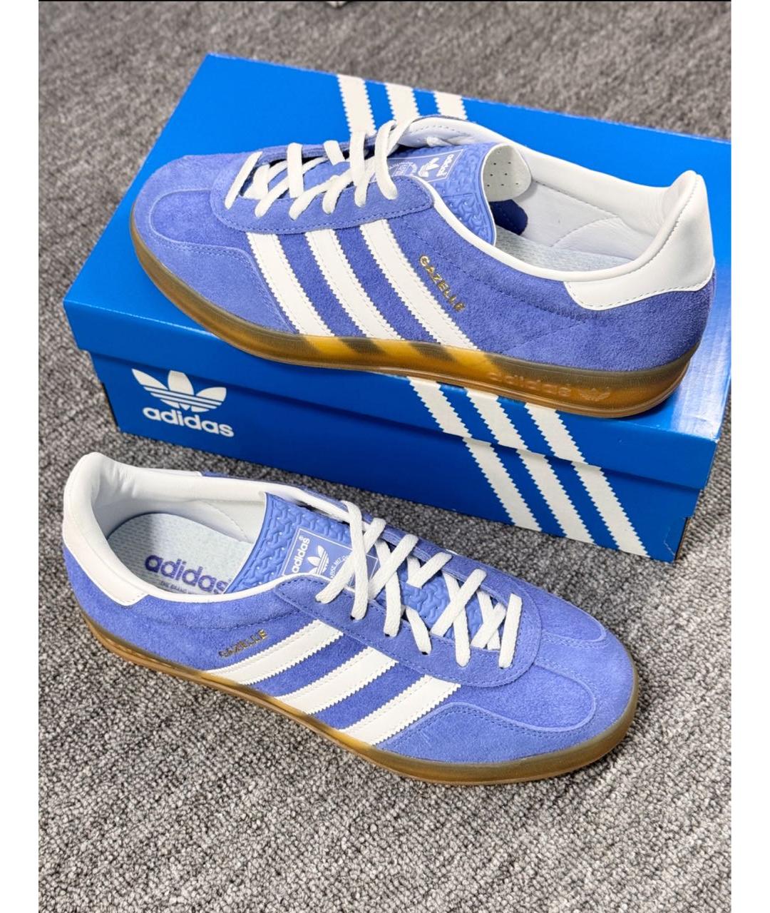 ADIDAS Синие замшевые кроссовки, фото 4